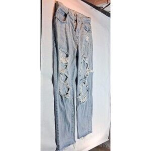 Blue Savvy High Rise Distressed Button Fly Jeans Women’s Size 11/30 Denim